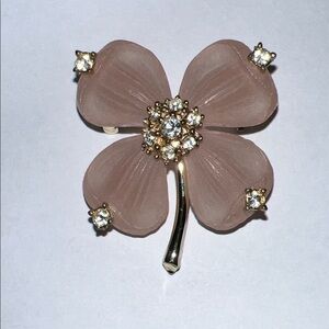 Vintage Gold and Brown Floral Brooch